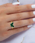 ფოტო #2 პროდუქტის Malachite & Cubic Zirconia Butterfly Halo Ring in 14k Gold-Plated Sterling Silver