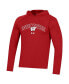 Men's Red Wisconsin Badgers 2023 Sideline Tech Hooded Raglan Long Sleeve T-shirt
