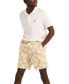 Men's 8.5" Linen Blend Flat Front Palm Tree Graphic Deck Shorts