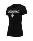 Women's Black, Gold New Orleans Saints Logo T-shirt and Pants Set