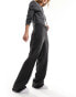 Фото #2 товара Stradivarius tailored straight trouser in grey pinstripe