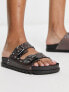 Фото #4 товара ASOS DESIGN Fantasy studded flat sandal in metallic pewter