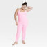 Women's Rib Full Length Bodysuit - All in Motion Pink XXL