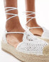 Фото #4 товара Glamorous crotchet flat espadrilles in cream