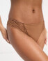 Dorina Frida thong in brown with lace trim