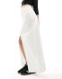 River Island split front maxi skirt in white 34 - фото #2