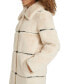 ფოტო #8 პროდუქტის Womens Faux-Leather Trim Faux-Fur Coat