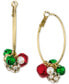 Фото #1 товара Gold-Tone Holiday Multi-Charm Hoop Earrings, Created for Macy's