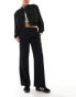 Фото #14 товара Monki wide leg tailored trousers in grey pinstripe