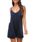 Фото #1 товара Women's Dark Navy Sleeveless Scoop Neck Jersey Romper