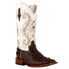 Ferrini Rancher Caiman Embroidered Square Toe Cowboy Womens Brown Dress Boots 9