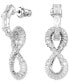 ფოტო #1 პროდუქტის Rhodium-Plated Mixed Crystal Infinity Charm Hoop Earrings