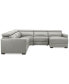 Фото #23 товара Nevio 124" 5-Pc. Leather Sectional with 1 Power Recliner, Headrests and Chaise, Created For Macy's