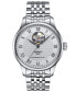 ფოტო #1 პროდუქტის Men's Swiss Automatic Le Locle Powermatic 80 Open Heart Stainless Steel Bracelet Watch 39mm