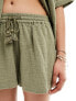 IIsla & Bird loose fit beach shorts co-ord in khaki