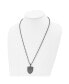 Brushed Black IP-plated Shield Pendant Ball Chain Necklace