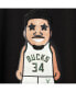 Men's Giannis Antetokounmpo Black Milwaukee Bucks Caricature T-shirt Черный, Средний - фото #5