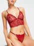 Фото #4 товара Lindex Jasmin lace longline strappy bralette in red