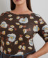 ფოტო #3 პროდუქტის Plus Size Floral Boat-Neck Tee