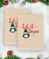 Christmas Let It Snow Embroidered Luxury 100% Turkish Cotton Hand Towels, 2 Piece Set