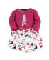 ფოტო #2 პროდუქტის Baby Girls Baby Organic Cotton Dress and Cardigan 2pc Set, Pink Botanical