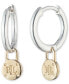 Padlock Logo Dangle Hoop Earrings in Sterling Silver & 18k Gold-Plate