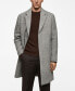 Men's Herringbone Pattern Wool Coat