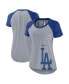 Фото #1 товара Women's Heather Gray Los Angeles Dodgers Summer Breeze Raglan Fashion T-shirt