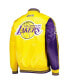 Фото #3 товара Men's Purple, Gold Los Angeles Lakers Fast Break Satin Full-Snap Jacket