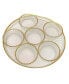 Фото #1 товара 12" Seder Tray with Beaded Rim and Bowls Set, 7 Pieces