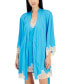 Фото #7 товара Women's Lace-Trim Stretch Satin Robe, Created for Macy's