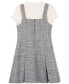 ფოტო #3 პროდუქტის Big Girls T-Shirt, Pleated Plaid Jumper & Hair Clip, 3 Piece Set