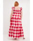 ფოტო #3 პროდუქტის Women's Plus size Gingham Maxi Dress