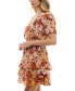 Juniors' Floral-Print Ruffled Fit & Flare Dress