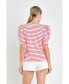 Фото #2 товара Women's Stripe Knit T-Shirt