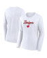 ფოტო #1 პროდუქტის Women's White Wisconsin Badgers Double Team Script Long Sleeve T-shirt