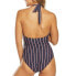 Фото #3 товара Lauren Ralph Lauren 259275 Women Stripe Wrap Halter Swimsuit Navy Size 8