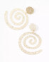 Фото #2 товара ASOS DESIGN drop earrings with hammered swirl design in gold tone