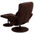 Фото #2 товара Contemporary Brown Microfiber Recliner And Ottoman With Circular Microfiber Wrapped Base