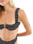 Фото #7 товара Free Society crinkle stripe underwire bikini top in black