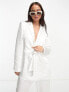 4th & Reckless satin tie detail blazer co-ord in white