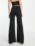 Фото #3 товара Vesper Tall wide leg trouser contrast in black