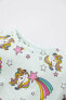 Фото #6 товара Kız Bebek Regular Fit Unicorn Desenli Uzun Kollu Pijama Takım