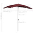 Фото #12 товара Садовый зонт vidaXL Sonnenschirm Bordeauxrot 200х130х234 см (100% полиэстер, сталь)
