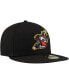 Men's Black Quad Cities River Bandits Authentic Collection 59FIFTY Hat Черный, 7 1/2 - фото #3