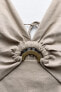 Фото #6 товара Платье миди с фигурным вырезом на груди ZARA