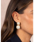 Pave Puffy Double Circle Drop Stud Earring