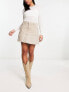 Фото #1 товара Only mid waist pleated mini skirt in beige