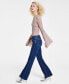 ფოტო #3 პროდუქტის Women's Whiskered Faded-Front Bootcut Denim Jeans