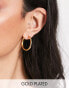 Фото #1 товара ASOS DESIGN 14k gold plated 25mm hinge hoop earring